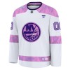New York Islanders Dresy Personalizované Fanatics Hockey Fights Cancer Practice 2024-25 Bílý - Pánské